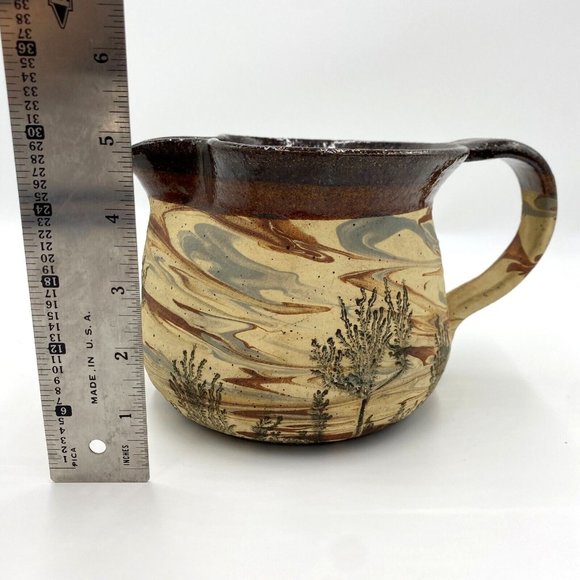 Vintage Potters Hand Tree Art Pottery Pitcher, signed, Raedel Tampa FL 1977 - Picture 8 of 12